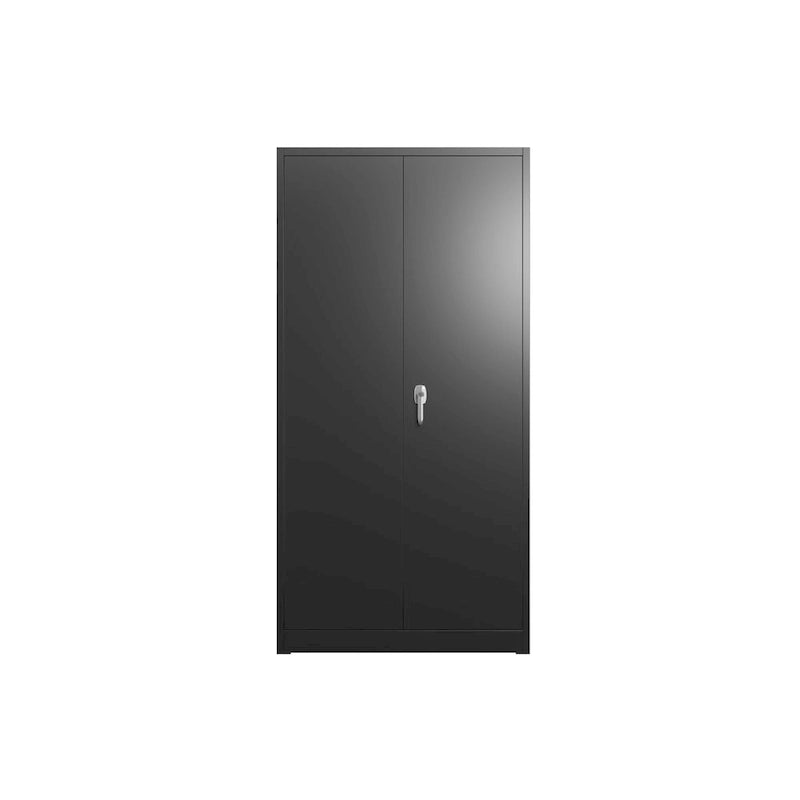 Grande Armoire de Rangement Métallique Noire avec Portes Verrouillables en Acier Laminé à Froid