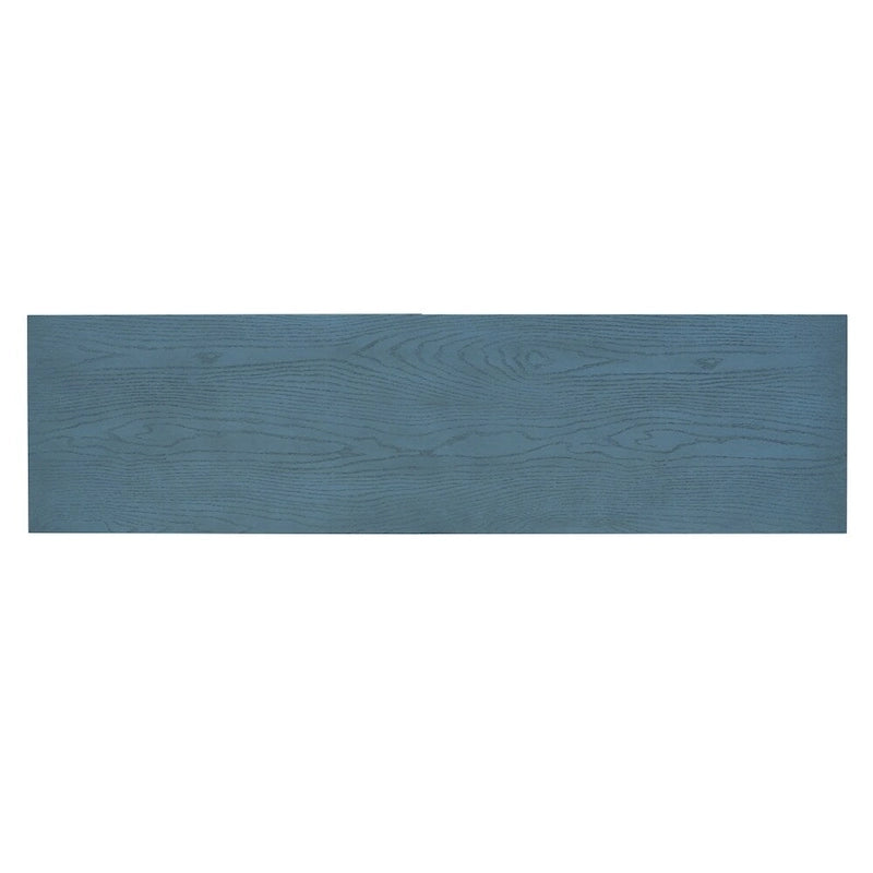 Bahut rétro à 4 portes avec motif de rainures circulaires et poignées rondes en métal, disponible en gris, bleu antique et blanc
