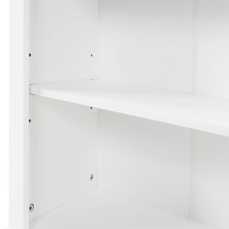 Meuble de Rangement Salle de Bain Haut Autoportant Blanc avec Tiroir et Étagères Réglables