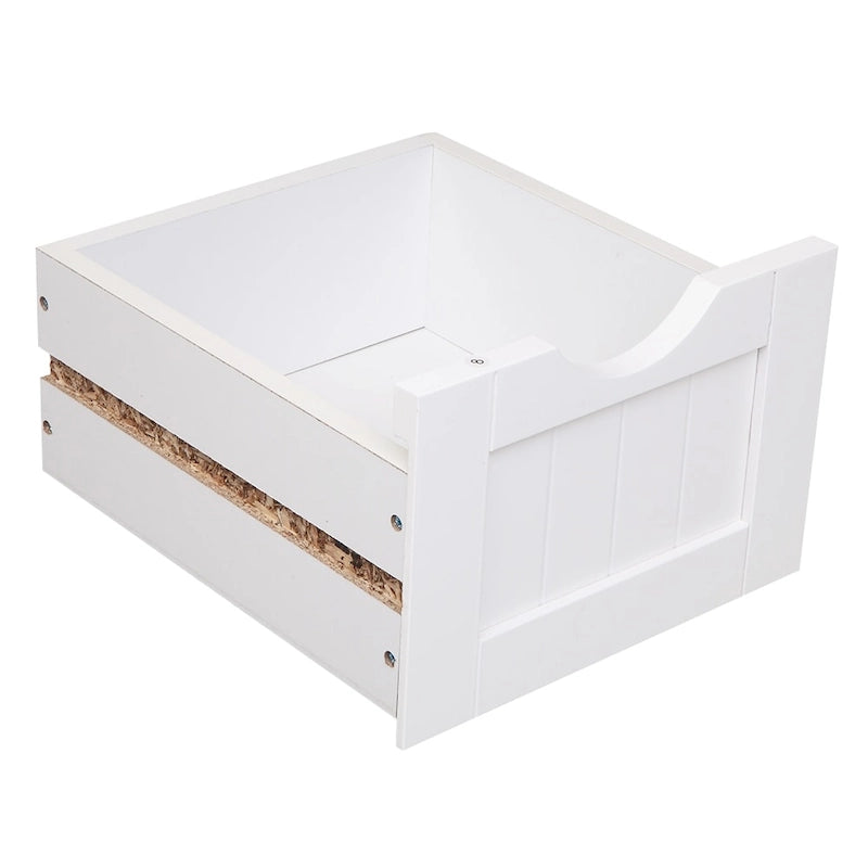 Meuble de Rangement de Salle de Bain Blanc 4 Tiroirs MDF Organiseur Compact