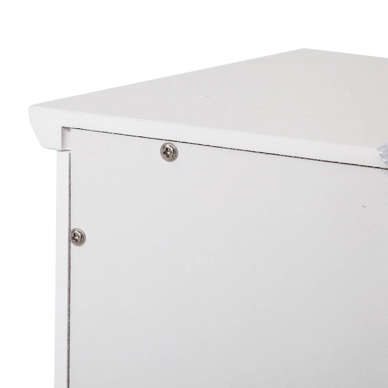 Meuble de Rangement de Salle de Bain Blanc 4 Tiroirs MDF Organiseur Compact