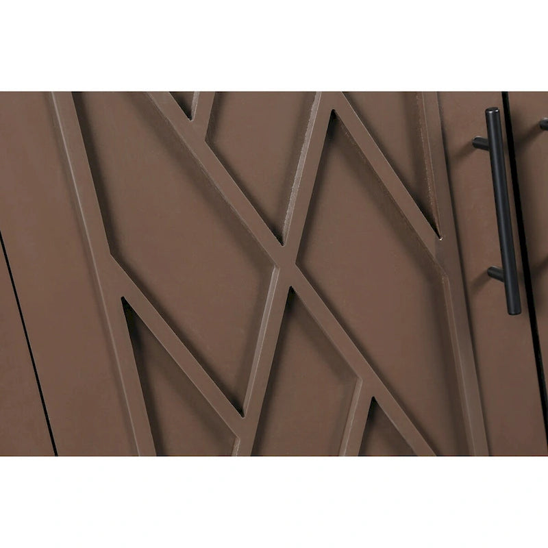 Buffet de rangement à 4 portes en sapin géométrique marron foncé
