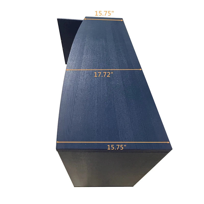 Buffet 2 portes 3 tiroirs bleu marine sculpté avec poignées dorées