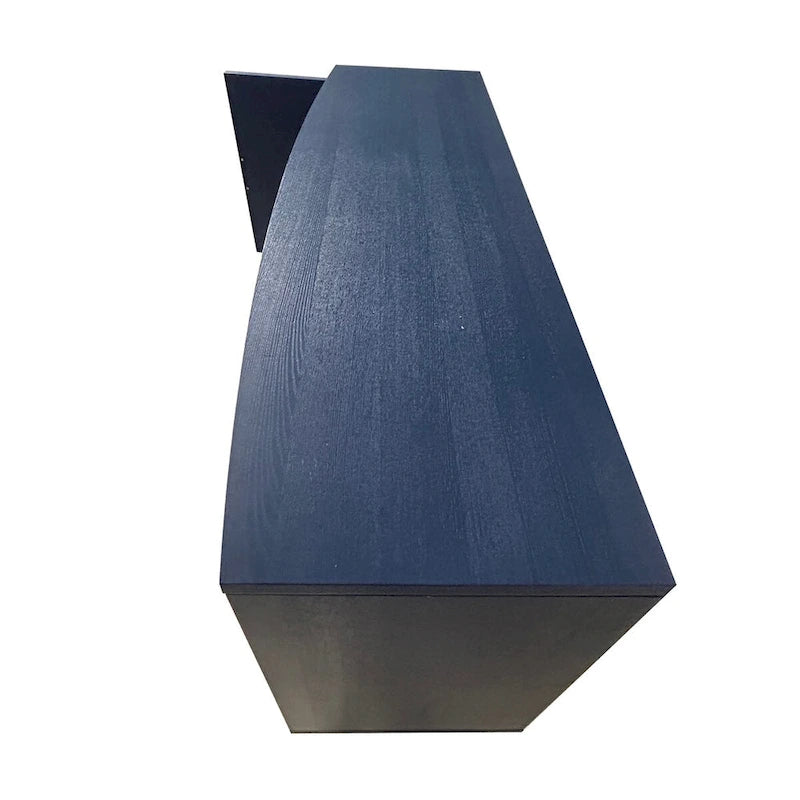 Buffet 2 portes 3 tiroirs bleu marine sculpté avec poignées dorées
