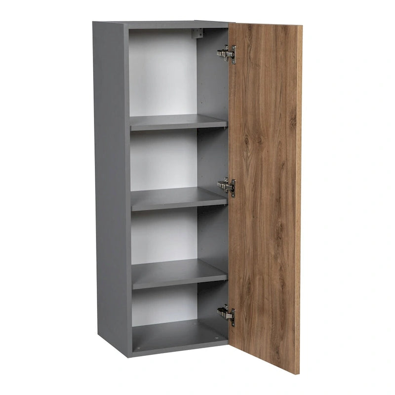 Meuble haut à porte unique avec étagère réglable Blanc cassé Transparent Noir Marron Blanc Gris