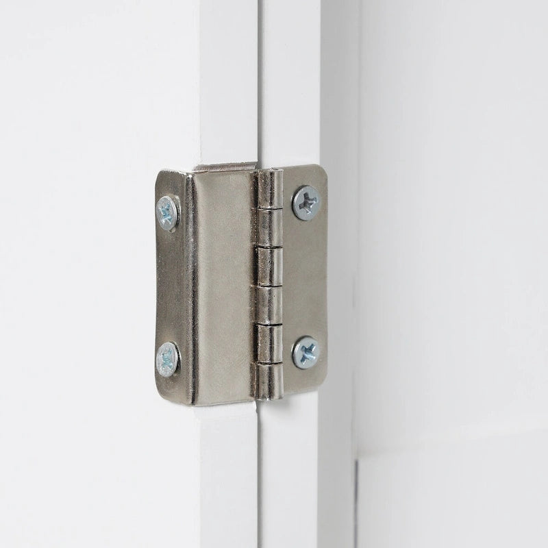 Armoire de rangement sur pied blanche et haute avec tiroirs, porte et étagère réglable