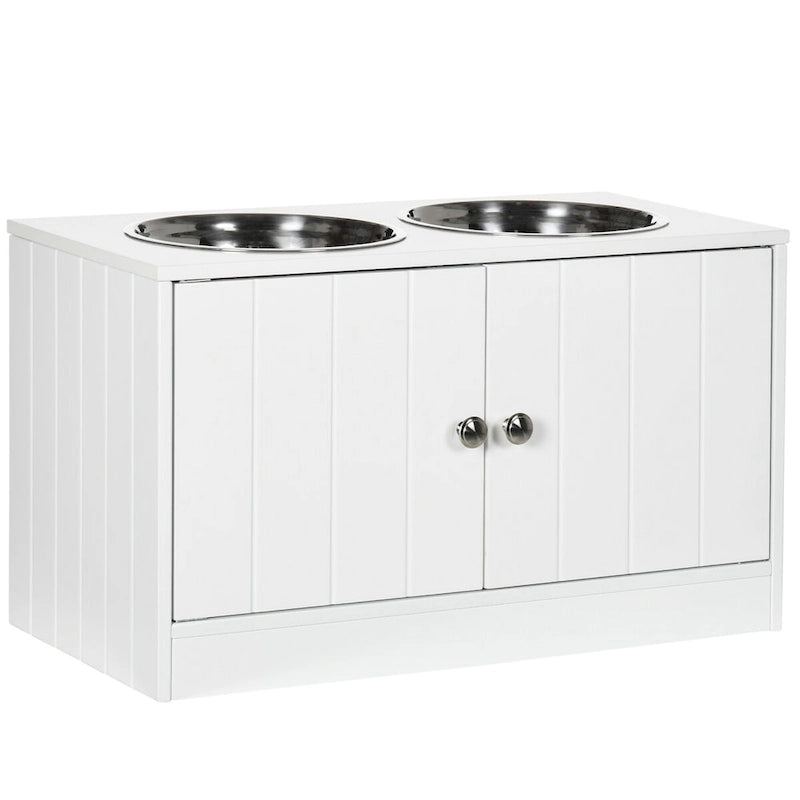 Large Elevated Dog Bowls,Storage Cabinet Containing Large 44L Capacity, Raised Dog Bowl Stand Pet Food Bowl Dog Feeding Station