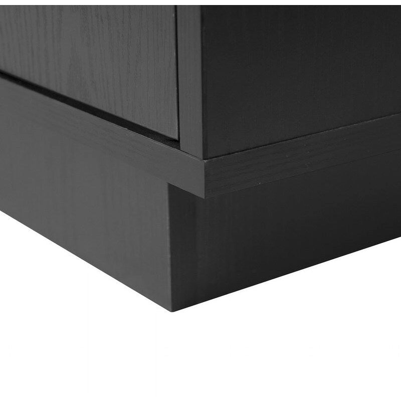 Meuble de rangement avec portes vitrées arquées Blanc Noir Poignée dorée Salon