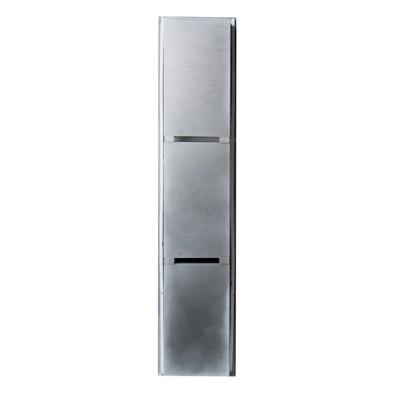 Niche de douche encastrée verticale triple étagère en acier inoxydable blanc mat 8 x 36