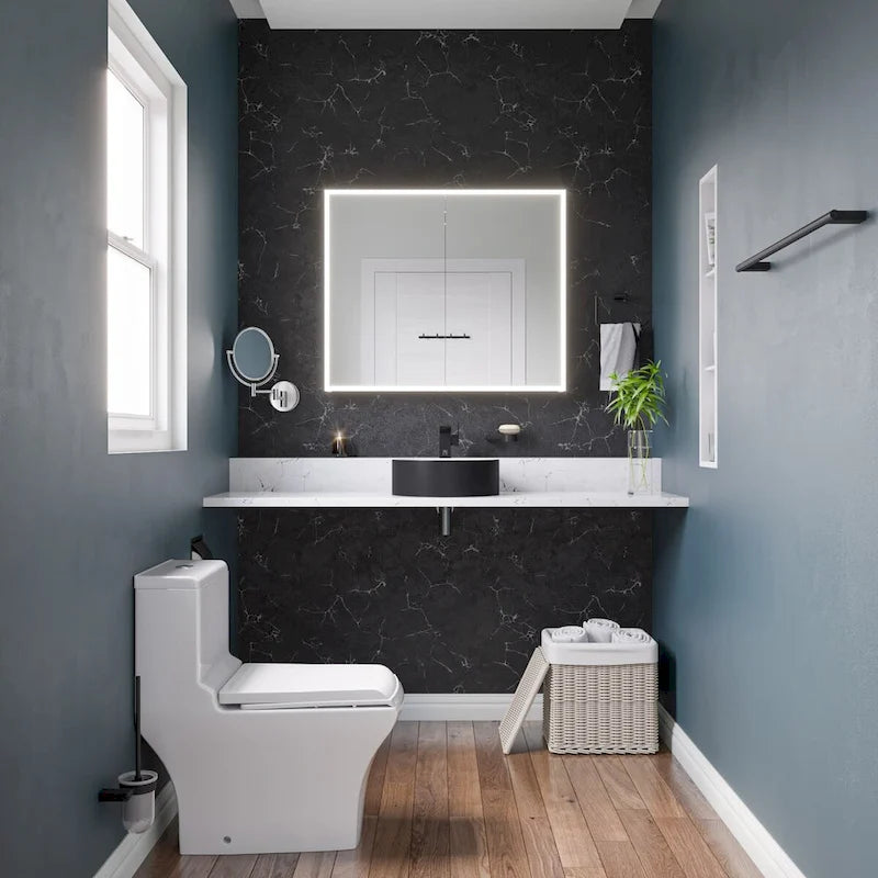 Niche de douche encastrée verticale triple étagère en acier inoxydable blanc mat 8 x 36