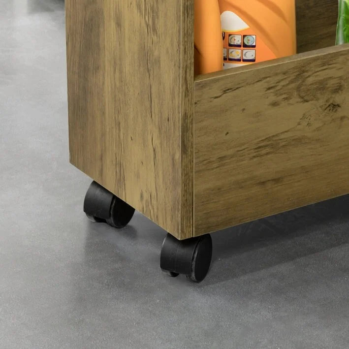 Chariot de rangement fin à 3 niveaux avec roulettes pivotantes pour les espaces étroits, Blanc