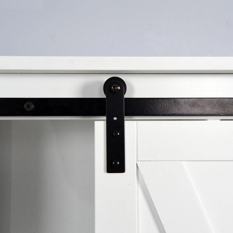 Armoire de rangement de salle de bain sur-WC avec porte coulissante de style grange - Organisateur de salle de bain