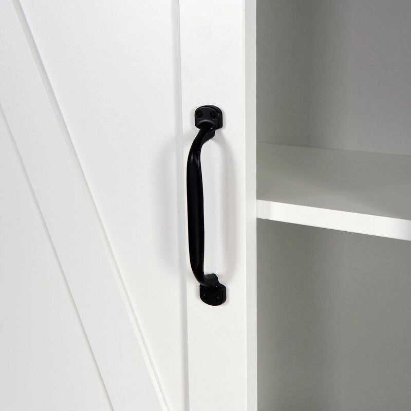 Armoire de rangement de salle de bain sur-WC avec porte coulissante de style grange - Organisateur de salle de bain