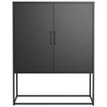Armoire de rangement métallique à 2 portes avec base à pieds hauts et portes magnétiques, noire ou blanche