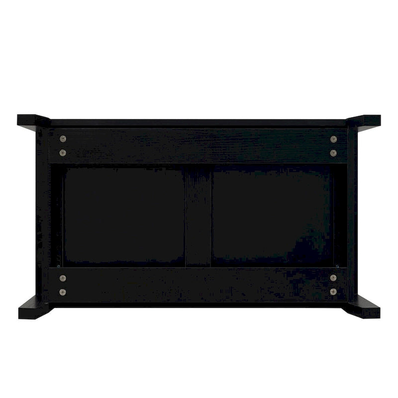 Meuble Bar Style Industriel avec Double Portes Tiroir Porte-Bouteilles Porte-Verres Blanc Marron