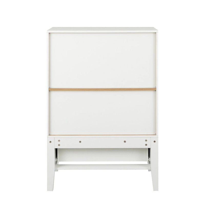 Meuble Bar Style Industriel avec Double Portes Tiroir Porte-Bouteilles Porte-Verres Blanc Marron