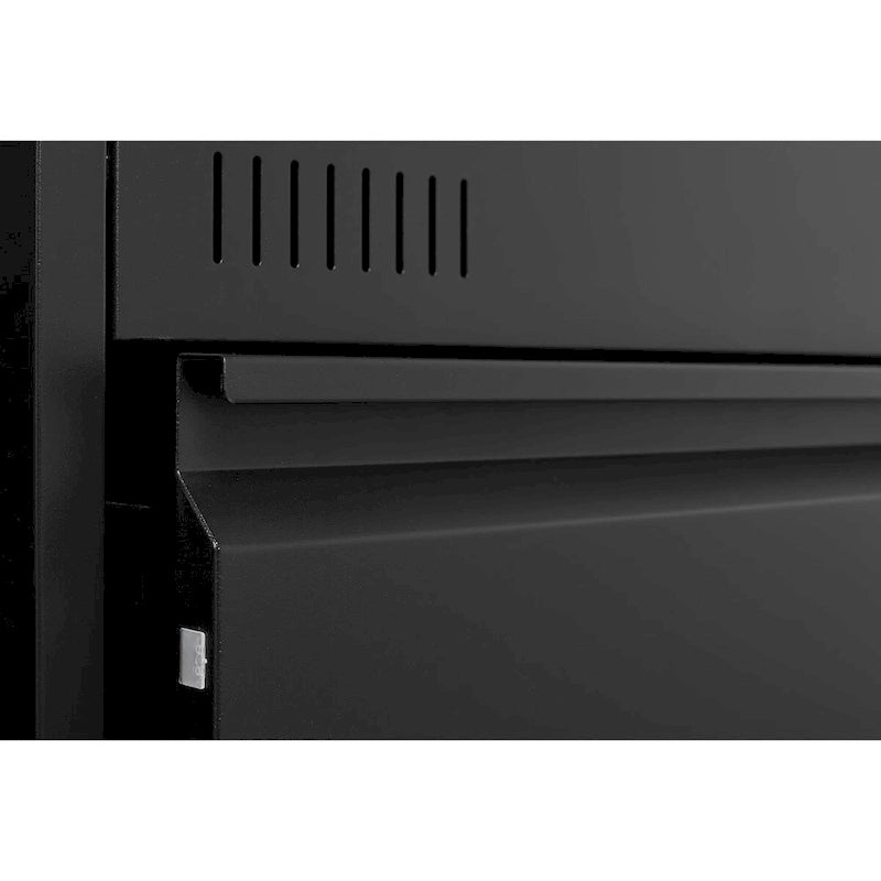 Classeur latéral métallique à 2 tiroirs avec serrure, en acier noir, pour rangement de bureau