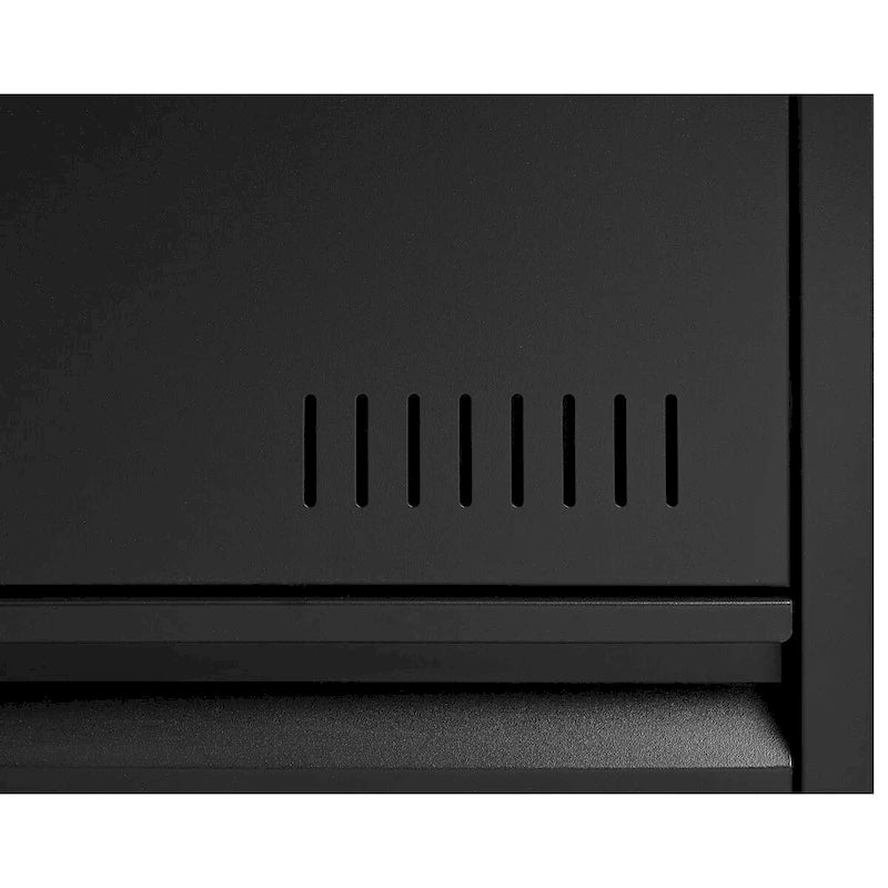 Classeur latéral métallique à 2 tiroirs avec serrure, en acier noir, pour rangement de bureau